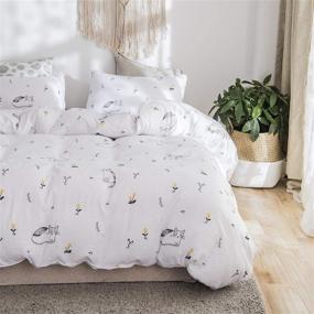 img 4 attached to 🐱 Premium Soft Bedding Set - Jieshiling Queen Duvet Cover with Lightweight Queen Duvet Cover and 2 Pillowcases Zipper Closure - Adorable Cat Theme