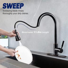 img 3 attached to 🚰 SOKA Pull Down Kitchen Faucet with Aquablade Sweep, High Arc, 3 Modes: Stream, Spray, Fit 1 & 3 Hole