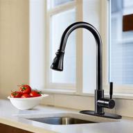 🚰 soka pull down kitchen faucet with aquablade sweep, high arc, 3 modes: stream, spray, fit 1 & 3 hole logo