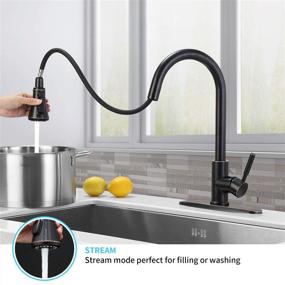 img 2 attached to 🚰 SOKA Pull Down Kitchen Faucet with Aquablade Sweep, High Arc, 3 Modes: Stream, Spray, Fit 1 & 3 Hole