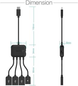 img 3 attached to 🔌 Мощный адаптер с 3-мя портами Micro USB HUB и кабелем с функцией OTG - Совместим с Raspberry Pi, устройствами на Android и многими другими.