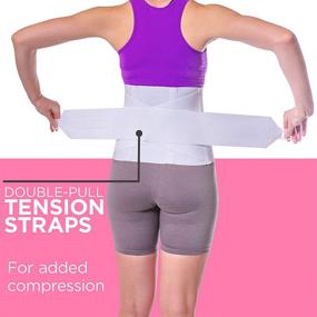 img 2 attached to Discreet White Elastic Lumbar Support Belt for Women - Lightweight Back Brace for Lower Back Pain Relief Under Clothing - Ideal for Nurses, Walkers (Medium)