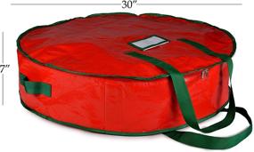 img 3 attached to 🎄 Christmas Wreath Storage Bag - 30" X 7" - Tarp Material Ensures Durability, Zippered Closure, Reinforced Handle for Easy Insertion & Extraction. Shield Your Festive Wreath from Dust, Insects & Moisture.