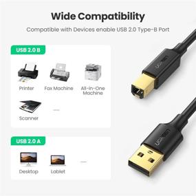 img 3 attached to 🔌 UGREEN USB 2.0 Printer Cable - High-Speed A-Male to B-Male Cord for HP, Canon, Brother, Samsung, Dell, Epson, Lexmark, Xerox, Piano, DAC, and More 5FT