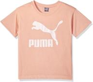 футболка puma girls archive персикового цвета логотип