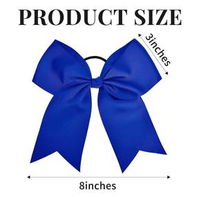 img 2 attached to 🎀 12PCS Large Cheer Bow Blue Ponytail Holder: Elastic Hair Ties for Teen Girls in Cheerleading, High School, College, Softball, and Sports Competitions