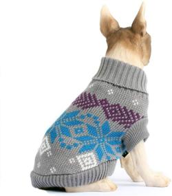 img 2 attached to 🐾 HAPEE Diamond Plaid Sweater for Cats and Dogs - Stylish Pet Apparel and Accessories for Dogs - Pet Sweatshirt