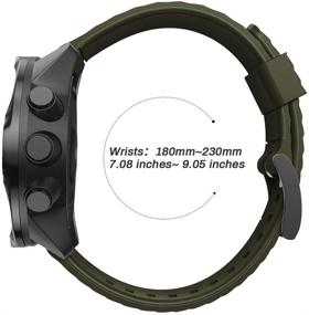 img 1 attached to 👨 Premium Soft Silicone Band for Suunto 7 & Suunto 9: Army Green Replacement Wristband for Men and Women - Compatible with Suunto 9 Baro, Spartan & GPS Watch
