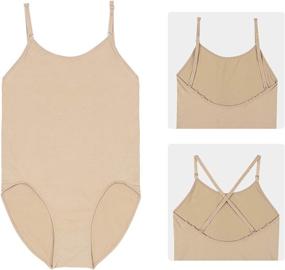 img 2 attached to 🩱 Soudittur Nude Seamless Camisole Undergarment with Adjustable Straps for Girls Ballet Dance Leotards & Gymnastics