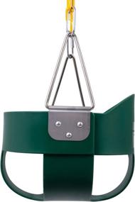 img 3 attached to 🌞 Sunnyglade Kids Swing Set Accessories - High Back Full Bucket Swing Seat with 66 in Coated Chain, 2PCS Snap Hooks & 2PCS Hanging Strap - Supports up to 660lb - Green