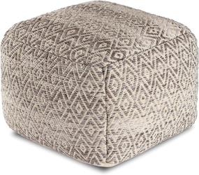 img 2 attached to Gray Anji Mountain Square Pouf, 22x22x17 Inches