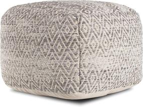 img 3 attached to Gray Anji Mountain Square Pouf, 22x22x17 Inches