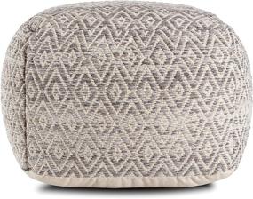 img 1 attached to Gray Anji Mountain Square Pouf, 22x22x17 Inches