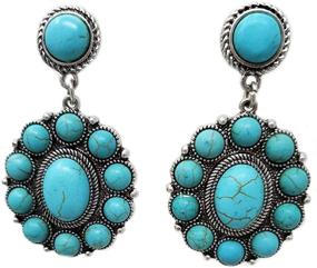 img 1 attached to Emulily Western Turquoise Earrings Blossom Girls' Jewelry for Earrings