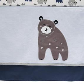 img 1 attached to Signature Montana 5-Piece Baby Crib Bedding Set with Blue, Grey, and Brown Bears and Mountains by Lambs & Ivy
