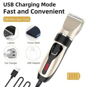 img 1 attached to 🔌 RUEOO ZCC100 Hair Clipper for Men: Pro Cordless Trimmer with LED Display and USB Rechargeable Features - Five-Level Adjustable Length Electric Haircut Kit with 6 Guide Combs