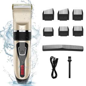 img 4 attached to 🔌 RUEOO ZCC100 Hair Clipper for Men: Pro Cordless Trimmer with LED Display and USB Rechargeable Features - Five-Level Adjustable Length Electric Haircut Kit with 6 Guide Combs