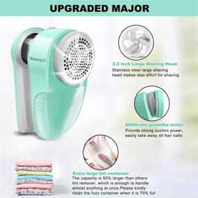 img 2 attached to 🧼 Rechargeable Fabric Shaver Fuzz Remover with 2x 3-Bladed System - Professional Lint Shaver for Clothes & Sweaters