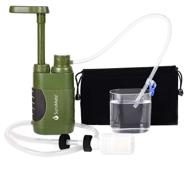 🏞️ survimate portable water filter pump with activated carbon & 3 filter stages (green) – ideal for hiking, camping, travel, and emergencies логотип