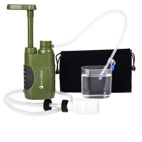 img 4 attached to 🏞️ SurviMate Portable Water Filter Pump with Activated Carbon & 3 Filter Stages (Green) – Ideal for Hiking, Camping, Travel, and Emergencies