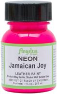 🌈 vibrant jamaican joy: springfield leather company's pink neon acrylic leather paint - 1oz logo