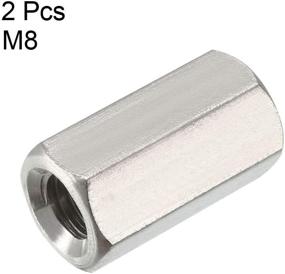 img 1 attached to 2-Pack, 304 Stainless Steel Metric Hex Coupling Nut, M8 X 1.25-Pitch, 24mm Length