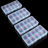 📦 transparent false nail tips storage box with 10 numbered spaces - organizer cases for fake nails, acrylic nail art, jewelry, and accessories - clear plastic containers with numeral grid for enhanced storage logo