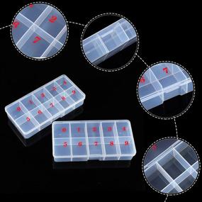 img 3 attached to 📦 Transparent False Nail Tips Storage Box with 10 Numbered Spaces - Organizer Cases for Fake Nails, Acrylic Nail Art, Jewelry, and Accessories - Clear Plastic Containers with Numeral Grid for Enhanced Storage