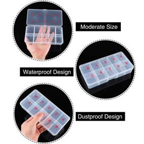 img 1 attached to 📦 Transparent False Nail Tips Storage Box with 10 Numbered Spaces - Organizer Cases for Fake Nails, Acrylic Nail Art, Jewelry, and Accessories - Clear Plastic Containers with Numeral Grid for Enhanced Storage