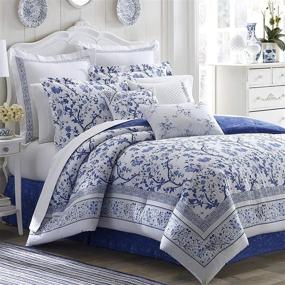 img 1 attached to Премиум-дизайнерская декоративная подушка из коллекции Laura Ashley Home Charlotte - идеально подходит для спальни, гостиной и интерьера в синем оттенке China Blue