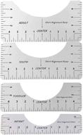 👕 t-shirt ruler guide for vinyl alignment - tools to center design, heat press, and measure front/back - ideal for diy projects, clothing shops, adults, and youths (4 pcs) logo