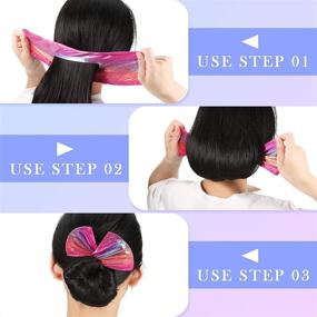 img 1 attached to 💁 Set of 6 Flexible and Reusable Hair Bun Makers with Soft Hair Ties - Effortless Bun Styles - Elegant and Multicolored Cloth Clips - Easy French Twist Hair Tool for Women and Girls