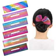 💁 set of 6 flexible and reusable hair bun makers with soft hair ties - effortless bun styles - elegant and multicolored cloth clips - easy french twist hair tool for women and girls logo