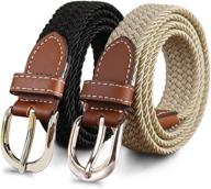 👗 elevate your style with yucforen narrow elastic stretch braided women's accessories and belts logo