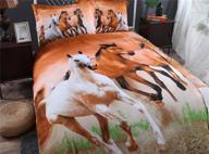 discover the alluring european style galloping horse bedding set - 4 piece polyester twin beddinginn set (comforter not included) logo