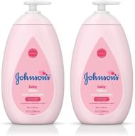 👶 johnson's hypoallergenic baby lotion: moisturizing pink formula with coconut oil - 2 x 27.1 fl. oz logo