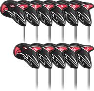 🏌️ golf iron head covers 11pcs: thicken eagle pu leather, soft black, embroideried edging, right handed, waterproof & durable, fit most clubs - wedge 4-9 pw aw sw lw x logo