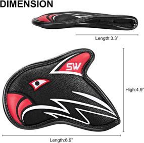 img 2 attached to 🏌️ Golf Iron Head Covers 11pcs: Thicken Eagle PU Leather, Soft Black, Embroideried Edging, Right Handed, Waterproof & Durable, Fit Most Clubs - Wedge 4-9 Pw Aw Sw Lw X