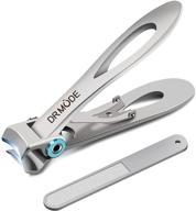 💅 drmode nail clippers for thick nails - extra large 15mm wide jaw opening cutter with nail file, heavy duty fingernail clippers for men, seniors logo