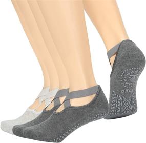 img 4 attached to 🧦 BQA Non Slip Yoga Socks for Women - 4 Pairs Pilates Socks, Anti-Skid Socks for Pure Barre, Ballet, Dance