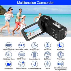 img 3 attached to 📹 VETEK FHD 1080P 30FPS 24MP Vlogging Camcorder for YouTube | 16X Zoom LCD Digital Camera for Students | Ideal for Men/Women/Seniors/Teens