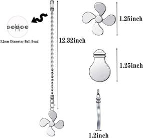 img 3 attached to 🪶 Decorative Ceiling Fan Pull Chain Set - 4 Piece Extension Ornaments, with 12 Inch Beaded Ball Fan Pull Chain Extender, 3.2mm Diameter, Silver