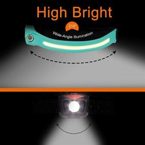 img 1 attached to 🔦 1200 Lumens Rechargeable Headlamp Flashlight: Motion Sensor, 230°Wide Beam, 5 Modes for Outdoor Running, Camping, Hiking