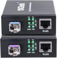 a pair of 10/100/1000m gigabit ethernet media converter (a pair of 20km bidi sfp lx transceiver included) with rj45 to sfp slot logo