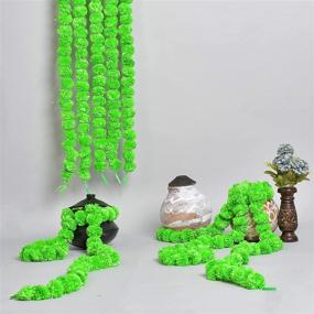 img 1 attached to 🌼 Green 5-feet Marigold Garland by KRATI EXPORTS