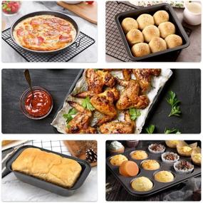 img 3 attached to 5-Piece Nonstick Bakeware Set: Cookie Sheet, Loaf Pan, Square Pan, Round Cake Pan, 12-Cup Muffin Pan