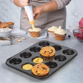 img 1 attached to 5-Piece Nonstick Bakeware Set: Cookie Sheet, Loaf Pan, Square Pan, Round Cake Pan, 12-Cup Muffin Pan