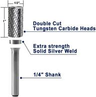 🔩 yufutol sb-5 tungsten carbide burr: cylinder shape double cut rotary burrs file (1/2'' cutter dia, 1'' cutter length) - 1/4'' shank dia логотип