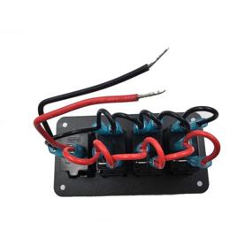 img 1 attached to 🔴 Switchtec Rocker Switch Panel with Dual USB Fast Charger, Voltmeter, and Red Backlit LED - Ideal for Marine, Boat, Car, Truck, Polaris, Jeep (4.8A USB & 3 Red Switches)