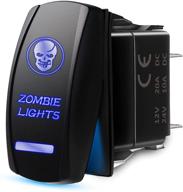 mictuning mic-lsk1 zombie lights symbol rocker switch - illuminate your ride with on-off led light, 20a, 12v, blue logo